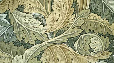 The image is a detail from William Morris’ acanthus wallpaper design, 1875, courtesy of Wikipedia.