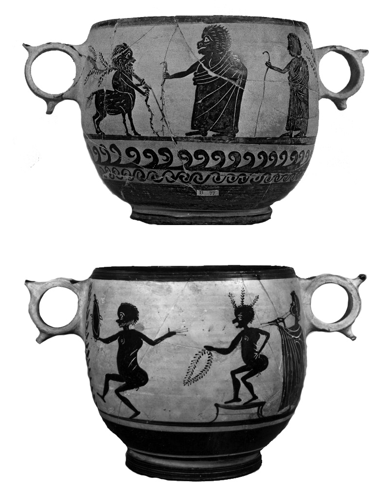 Figure 10: Two skyphoi cups from the Cabeirion sanctuary at Thebes, ca. 450BC (H: 17.8cm and 15.2cm respectively; BM1889,0808.1-2). Sold by Merlin to the British Museum in 1889 for £40. Source: © Trustees of the British Museum.