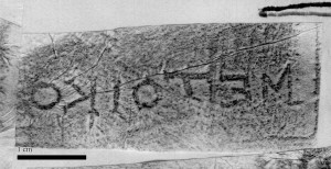 Fig. 14. Rhodian rectangular stamp bearing the plain word “metoikos” [ASCSA/ABC].