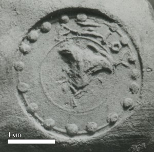 Fig. 2. Rhodian circular stamp of Axios with rose in the middle, around 270 BC [ASCSA/ABC].