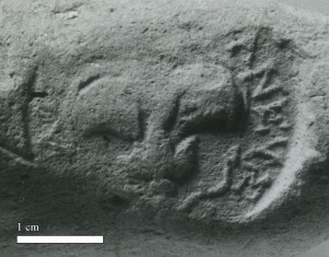 Figure 3. Rhodian circular stamp of Apollophanês with rose in the middle, two centuries later [ASCSA/ABC].