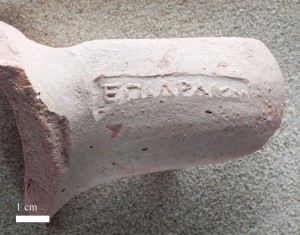Figure 5. Typical amphora stamp, perfectly preserved but partially impressed (from Rhodes) [Kavarna, inv. 157; photograph by C. Tzochev]. 