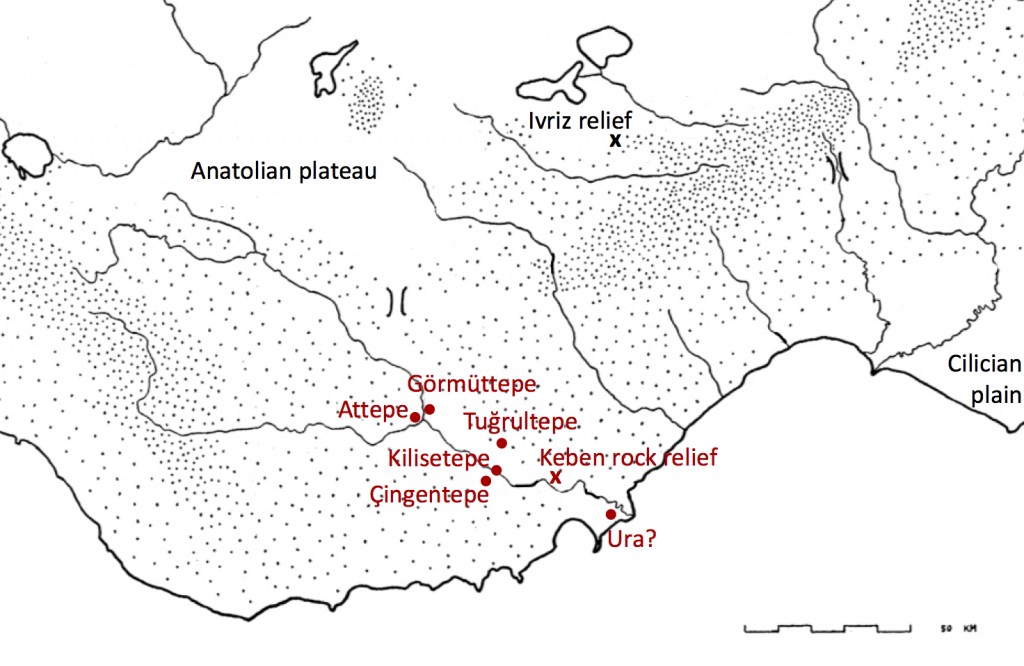Figure 1: Map of Rough Cilicia in the Middle Iron Age (base map from Hawkins 1965)