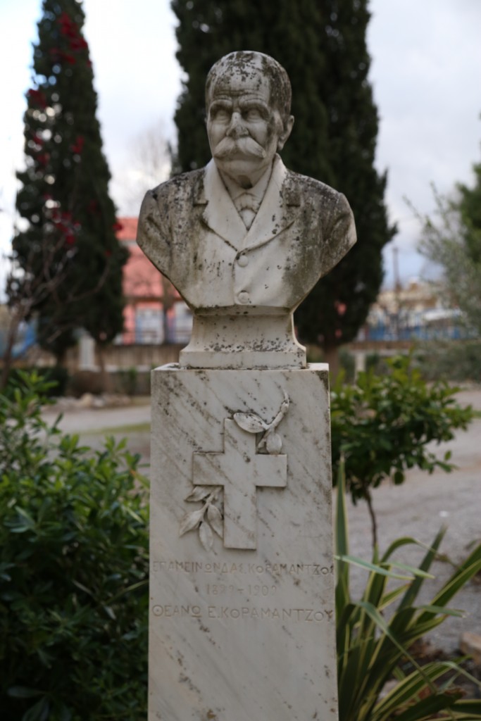 Figure 11: Epameinondas Koromantzos’ marble bust in the old cemetery of Thebes.