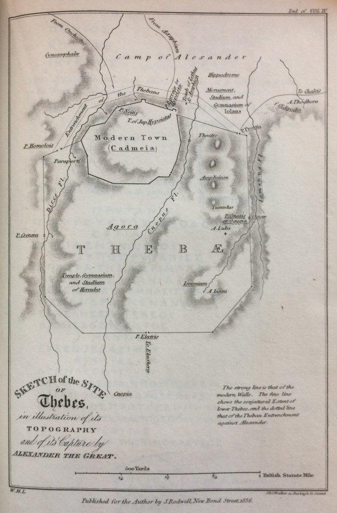 Figure 2: The ancient topography of Thebes after W. M. Leake (1835).