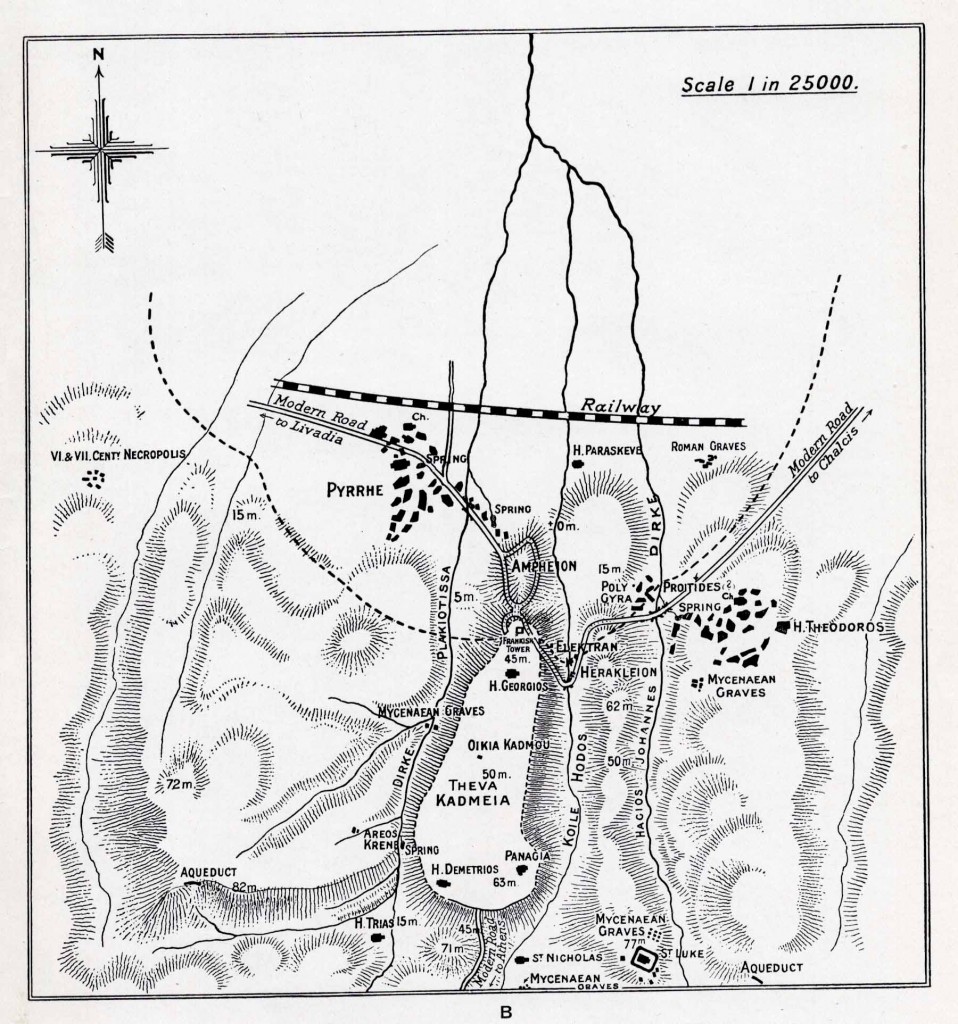 Figure 8: The ancient topography of Thebes after A. W. Gomme (1910).