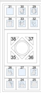 Figure 12. Scheme of the Ostrusha’s ceiling according the new proposal of reading (by Barov 1995. Rielaboration and reconstruction by G. Luglio).